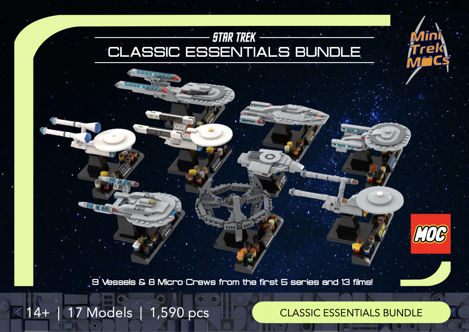 Enterprise NX-01 & Refit — 175-piece LEGO Star Trek MOC | MiniTrekMOCs