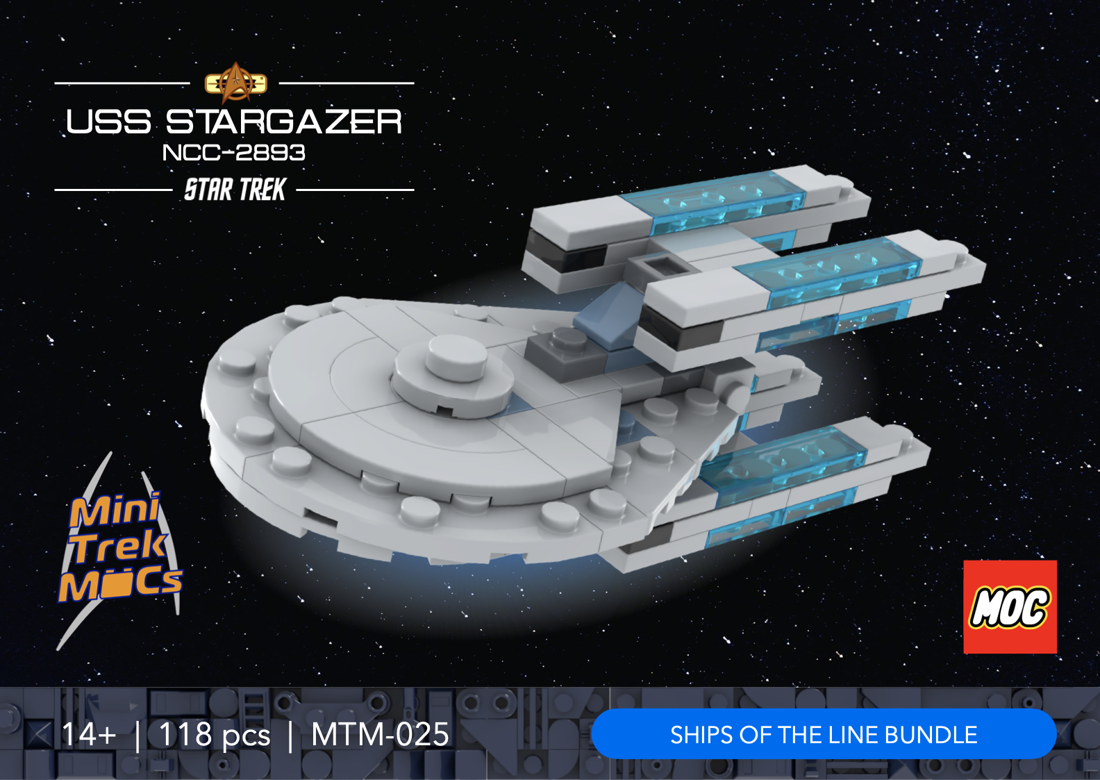 USS Stargazer — 118-piece LEGO Star Trek MOC | MiniTrekMOCs