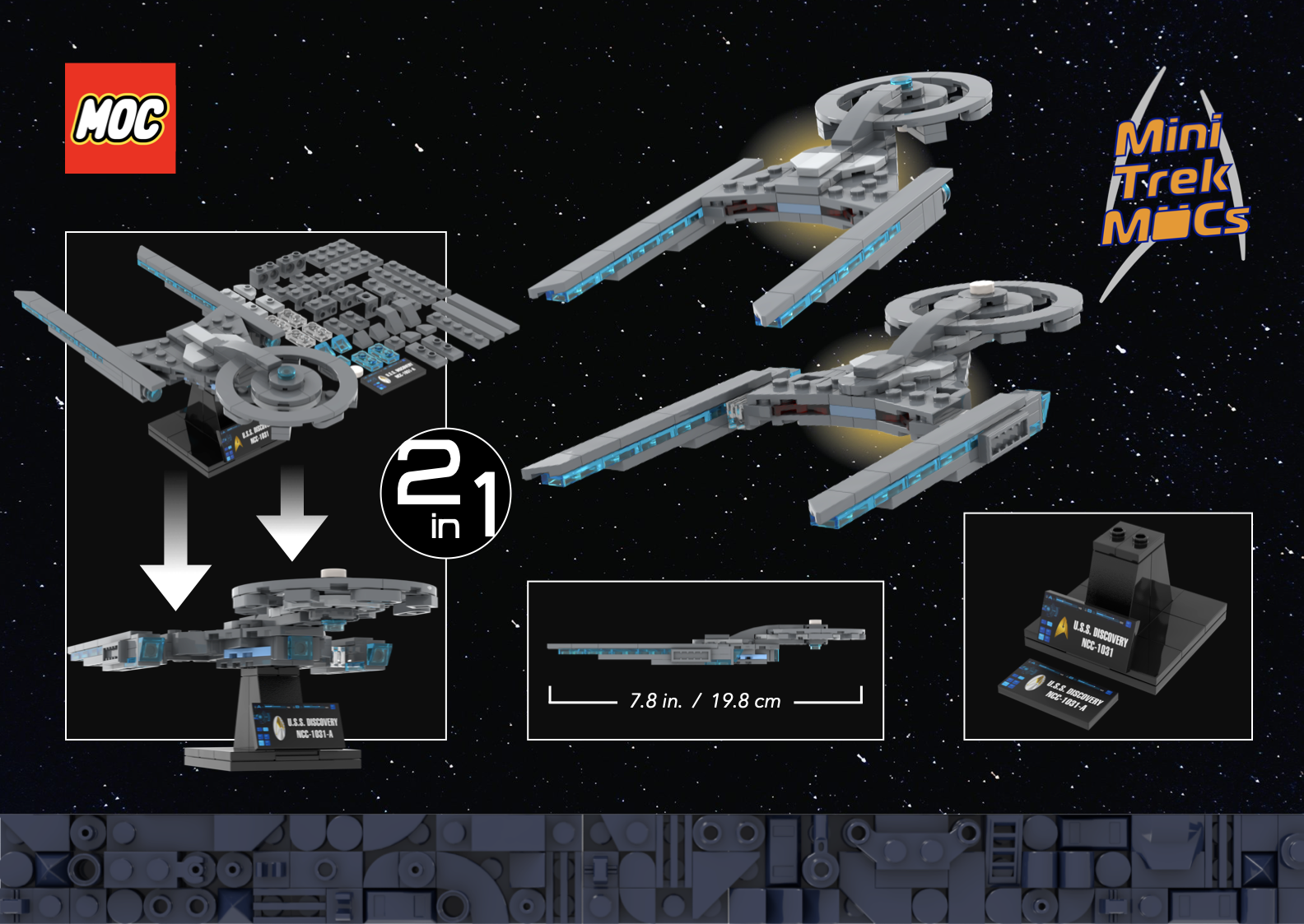 USS Discovery & Refit — 170-piece LEGO Star Trek MOC | MiniTrekMOCs