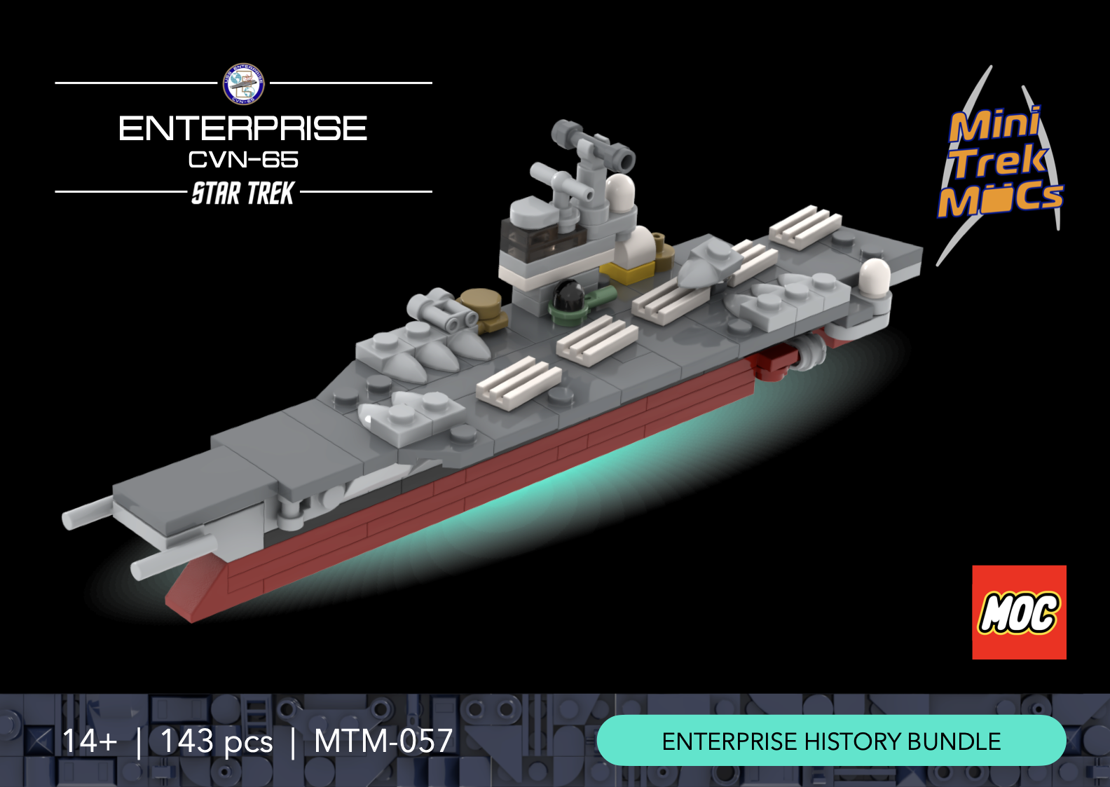 USS Enterprise CVN-65 — 143-piece LEGO Star Trek MOC | MiniTrekMOCs